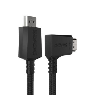 Imagem de Cabo Hdmi 2.1 Conec.90º Horizontal - Preto - 3m - Nylon - Phm21-3hnp