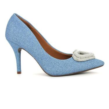 Imagem de Sapato Feminina Vizzano Original Scarpin Brilho Festa 1178, 36, Jeans