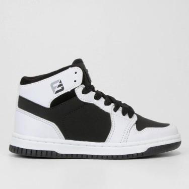 Imagem de Tênis Infantil Cano Alto Fatal Ted Cano Médio, Branco, Preto, 29