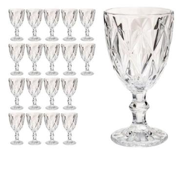 Imagem de Jogo 18 de Copos Diamante 340ml Vidro Transparente Vinho - NADIR FIGUE