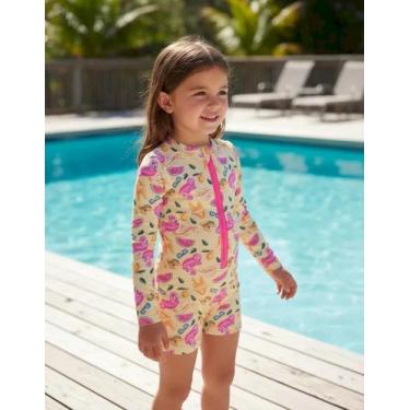 Imagem de Macaquinho Infantil Praia Piscina Bebê Proteção Solar UV50 Moda Verão 