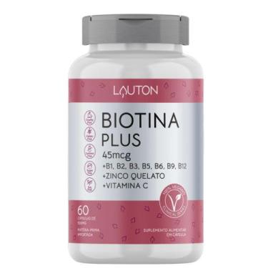 Imagem de Biotina Concentrada com Vitaminas B + C + Zinco - 60 Capsulas Lauton -