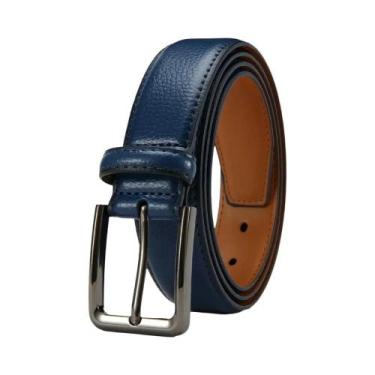 Imagem de Cinto Masculino De Couro Genuíno Com Fivela De Metal Grande E Automáti