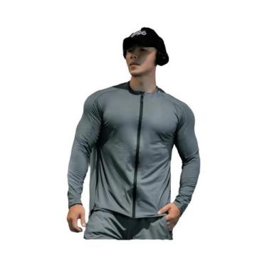 Imagem de Camiseta De Compressão Masculina Para Musculação Outono/Inverno Com Zí