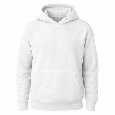 Imagem de Moletom Canguru Branco Adulto - Moletom 3 Cabos Peluciado - BLUSÃO Sub