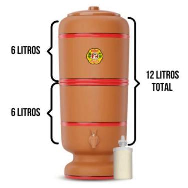 Imagem de Filtro De Barro São João Tradicional 6L com 01 vela 01 Boia 01 torneir