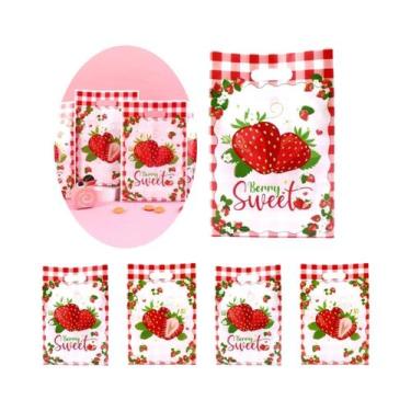 Imagem de Sacolas De Presente Rosa Morango Margarida Pata De Cachorro 10 20 50pç