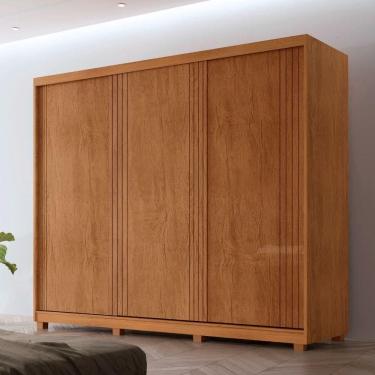 Imagem de Guarda Roupa Casal Connor 3 Portas 4 Gavetas 6 Prateleiras Naturalle