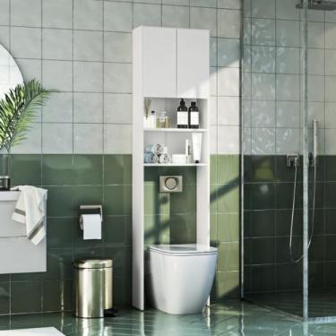 Imagem de Armário de Banheiro para Vaso Sanitário com 2 Portas e 2 Nichos 2308 -