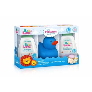 Imagem de Kit Shampoo e Condicionador Suave Com Patinho Bebe Love, Azul