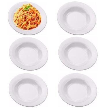 Imagem de Jogo 6 Pratos Fundo Melamina 23cm Atacado Buffet Restaurante - Sk