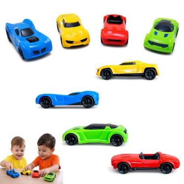 Imagem de Carrinho Brinquedo Menino Corrida Mini Carro Atoxico Cores - BS TOYS