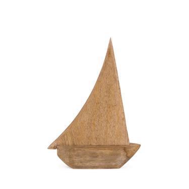Imagem de Escultura Decorativa Barco em Madeira 29cm 21910M Mart