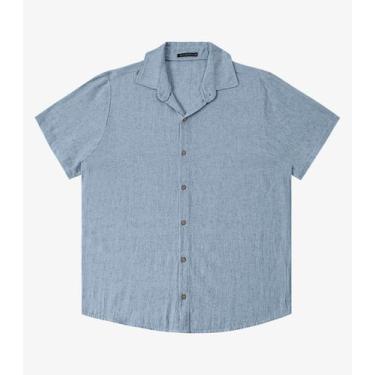 Imagem de Camisa Masculina Linho Strong Diametro Azul, P, Azul