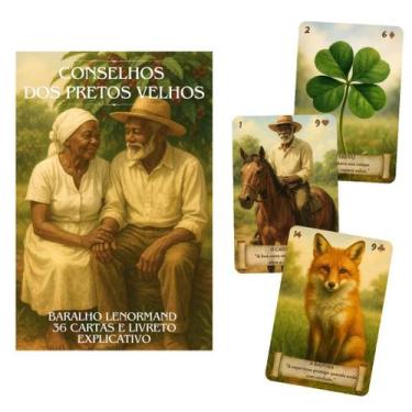 Imagem de Baralho Cigano Conselhos Dos Pretos Velhos Tarot Lenormand 36 cartas p