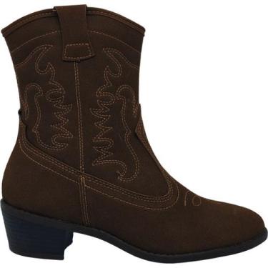 Imagem de Bota Feminina Texana Casual Dia a Dia Passeio Festa Cano Curto Salto B