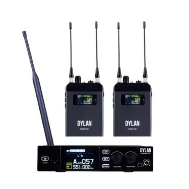 Imagem de Sistema de monitor pessoal dylan dsm-900 sem fio uhf com 2 bodypacks