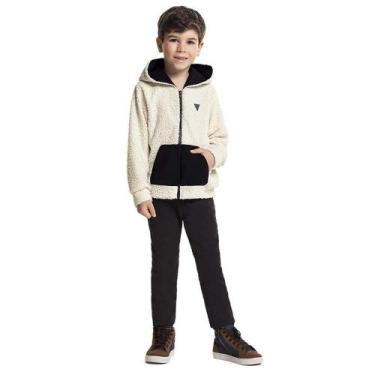 Imagem de Jaqueta Capuz Infantil Menino Pelo Urso Bege Glinny, 6