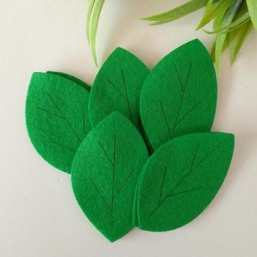 Imagem de Folha Feltro Verde Provence 5,5cm - 10 und - Mariáh Farias