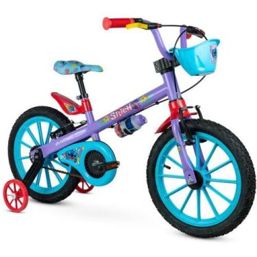 Imagem de Bicicleta Infantil Nathor ARO 16 STITCH com Rodinhas e Freio Traseiro 