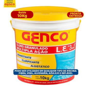 Imagem de Genco 3 em 1 Cloro De Piscina Multipla Ação Granulado Estabilizado Bal