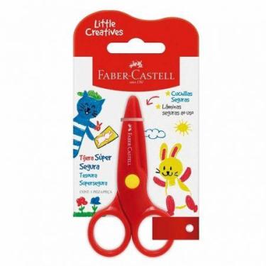 Imagem de Tesoura escolar Little Creatives Vermelha 180123 com 1 unidade - Faber