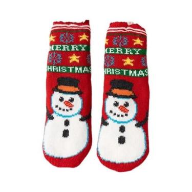 Imagem de Meias De Inverno Para Meninos E Meninas Com Estampa De Natal Em Algodã