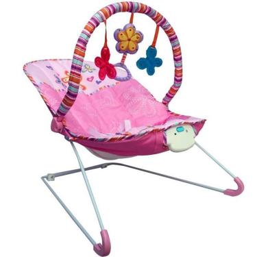 Imagem de Cadeira de Descanso BW093 com Assento Acolchoado e Vibração com Som Melódico Rosa Importway
