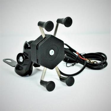 Imagem de Suporte para celular turbo retrovisor - STALLION MOTO PEÇAS