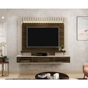 Imagem de Home para Tv até 55 Polegadas Bancada Suspensa Frizz Presence 1.6 Madetec Off White com Savana