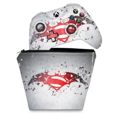 Imagem de Capa Case E Skin Compatível Xbox One Slim X Controle - Batman Vs Super
