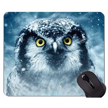 Imagem de YENDOSTEEN Mouse pad para jogos personalizado, mouse pads com olhos de pássaro de coruja
