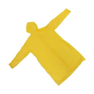 Imagem de Poncho de chuva de filme pérola de alta elasticidade adulto para mulheres e homens, capa de chuva reutilizável(amarelo)