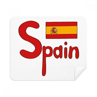 Imagem de 2 peças de tecido de camurça com estampa vermelha da bandeira da Espanha