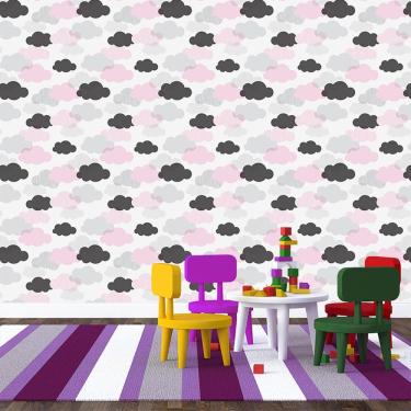 Imagem de Papel de Parede Adesivo - Nuvens Rosas - 036ppb