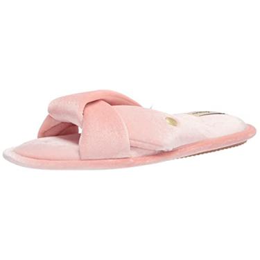 Imagem de Dearfoams Pantufa feminina Jules Velour Twist Vamp Slide, Malva pálida, Large