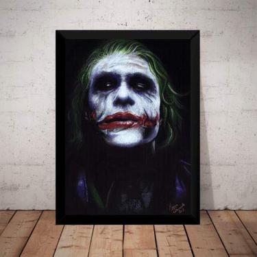 Imagem de Fanarte Quadro Decorativo Arte Coringa Joker Vilão Batman 42x30cm