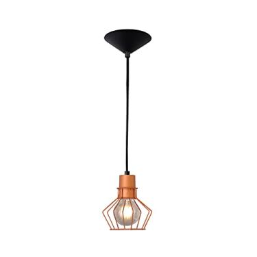 Imagem de Lustre Pendente Aramado Mini Diamante Preto/Cobre