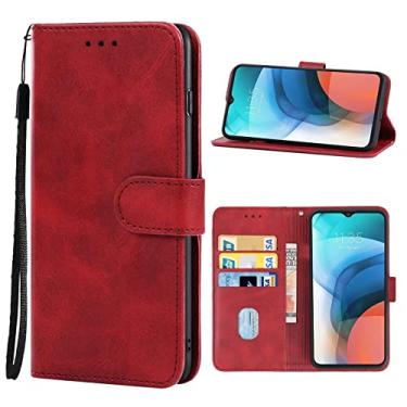 Imagem de Leather Phone Case For Lenovo K13 / Motorola Moto E7 Power 4G & E7i Power(Red)