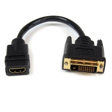 Imagem de (HDMI Female to DVI Male) - 8in HDMI to DVI-D Video Cable Adapter - HDMI Female to DVI Male