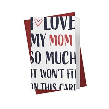 Imagem de Cartão de aniversário engraçado para mãe, ela – Cartão de aniversário para ela de criança, filho, filha – Cartão de aniversário para mãe – com envelope (This Much Mom)