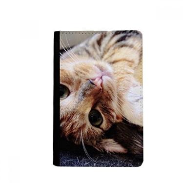 Imagem de Porta-passaporte listrado gatinho relaxar animal adorável Notecase Burse capa carteira porta-cartão, Multicolor