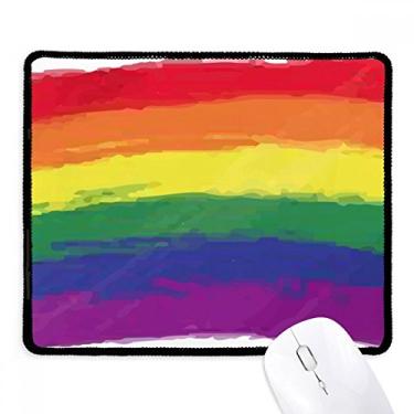 Imagem de Mousepad Stippling Rainbow Gay Lésbica LGBT Tapete de borracha para jogos