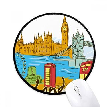 Imagem de DIYthinker UK The United Kingdom London Mouse Pad Desktop Office Tapete redondo para computador