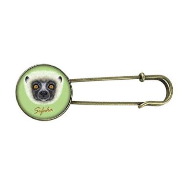 Imagem de Broche de metal retrô de macaco Sifaka branco fofo macaco