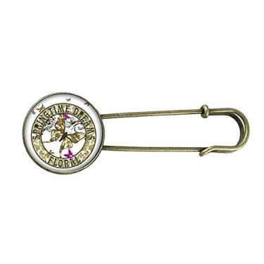 Imagem de Broche de metal retrô com letra de borboleta e círculo