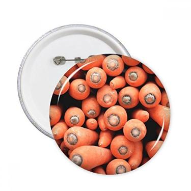 Imagem de Foto de cenouras frescas Vagetable alfinetes redondos emblema botão decoração acessório 5 peças