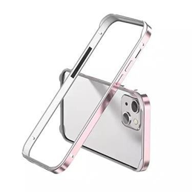 Imagem de TOGEI Capa para telefone iPhone 14 Pro max com moldura de metal dourada fina de alumínio TPU resistente a arranhões compatível com iPhone 11 13 12 Pro Max Mini XS XR 7 8 Plus SE2 capa (iPhoneXS/X, rosa)