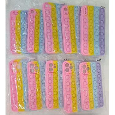 Imagem de Capa Capinha Anti Stress iPhone Bolinhas Pop it Toy Novidade (Branco/Azul/vermelho/Branco, iPhone Xr XS)