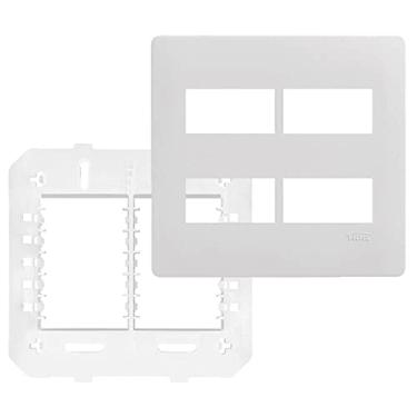 Imagem de PLACA COM SUPORTE 4X4" PARA 4 MÓDULOS HORIZONTAIS HABITAT– FAME